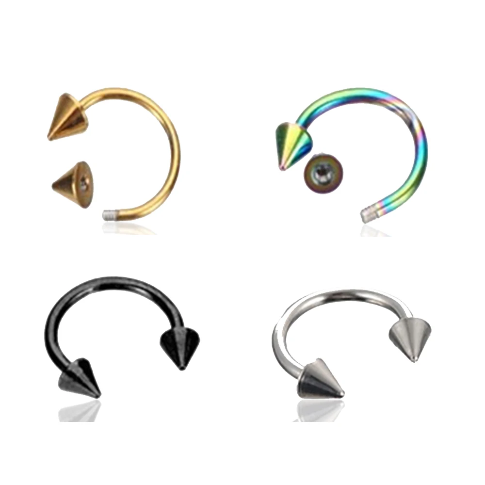 Кольцо для пирсинга носа из нержавеющей стали подковы Спайк перегородка пирсинг