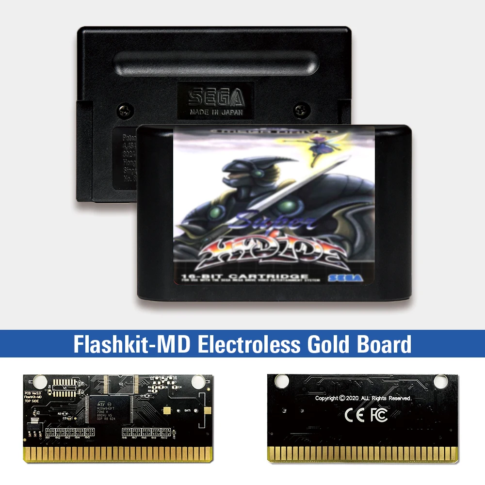 

Супер Hydlide - EUR ярлык Flashkit MD никелевое золото схема на основе печатной платы для Sega Genesis Megadrive игровая консоль