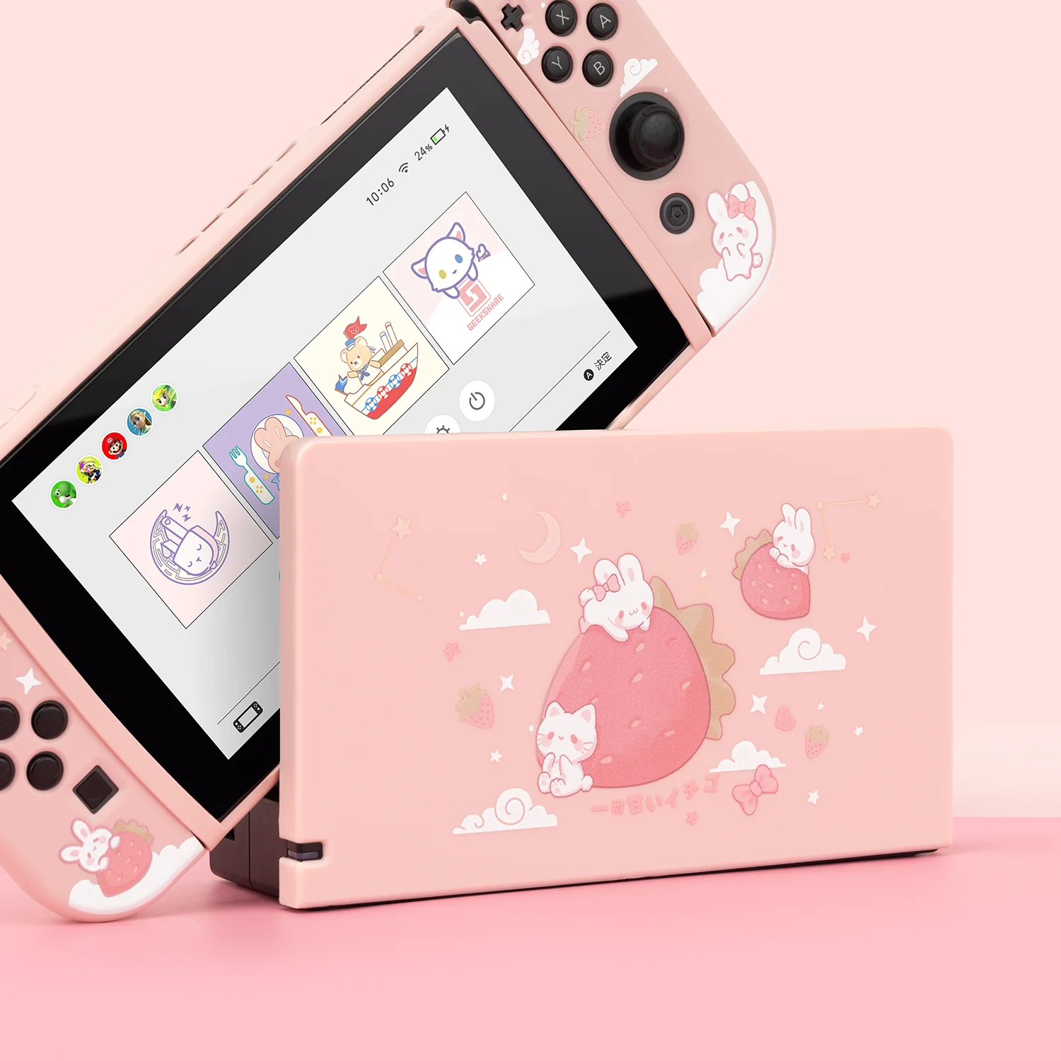GeekShare Чехол для Nintendo Switch зарядная док-станция Kawaii хлопок Мороженое Кот полное