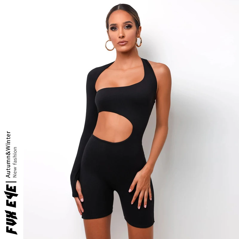 

Новогодние облегающие Женские Боди для фитнеса 2022 Асимметричный Однотонный женский комбинезон эластичные цельные комбинезоны и ромперы