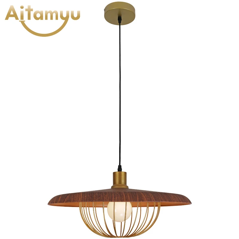 

Nordic Wood With Iron Chandeliers Creative Pendant Lamp For Dining room Bedroom Kitchen Home Lighting