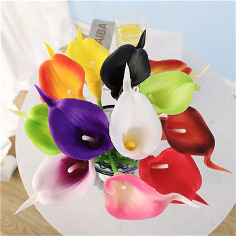 

Mini Calla Lily Fake Flower Simulation Flower Home Decoration Photography Props Office Handmade Artificial Plants Bedroom Decor