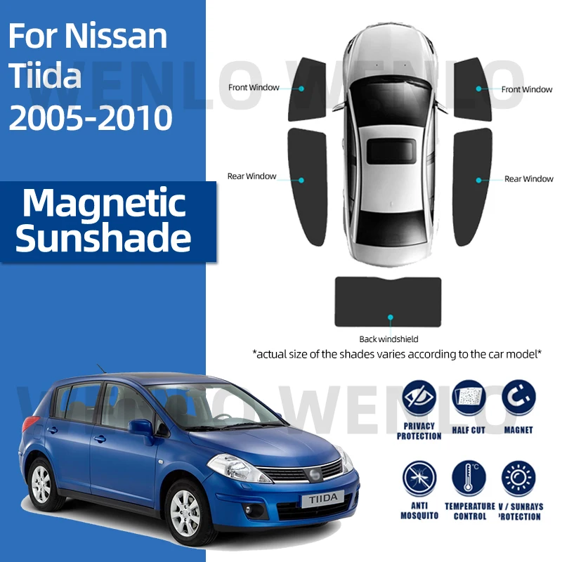 

Магнитный солнцезащитный козырек для Nissan TIIDA -2010, сетчатый детский солнцезащитный козырек, автомобильный козырек, солнцезащитный козырек, м...