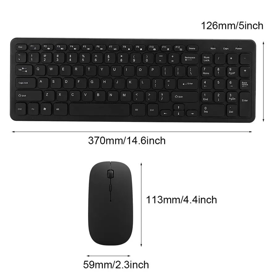 2 4G Беспроводной клавиатура и Мышь комбо 96 клавиши клавиатуры 3-Скорость для Офис