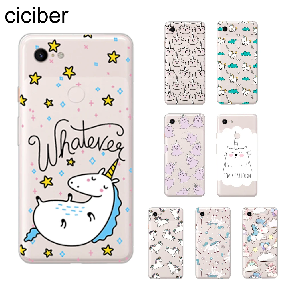 Ciciber мультфильм телефон с единорогом Чехлы для Google Pixel 3 2 XL Мягкая силиконовая