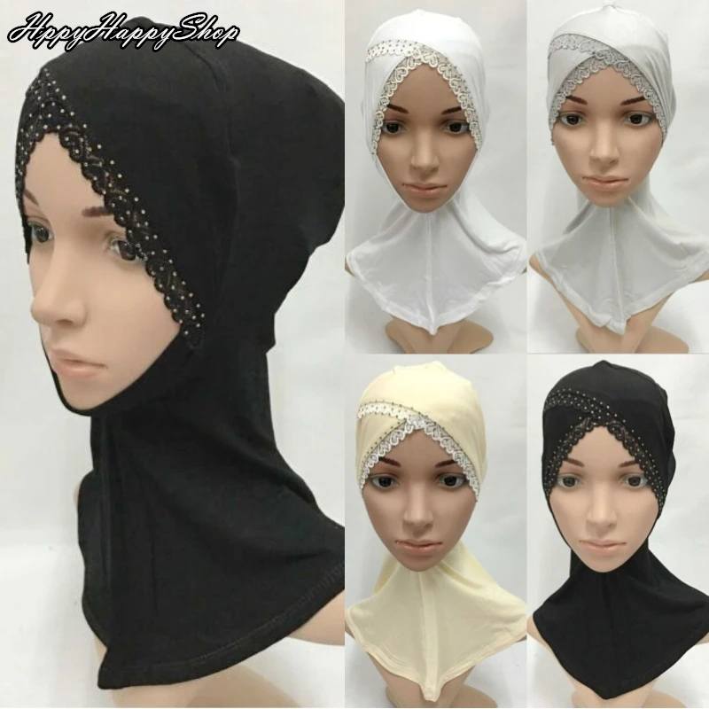 Мусульманская женская хлопковая внутренняя Кепка хиджаб мусульманский головной