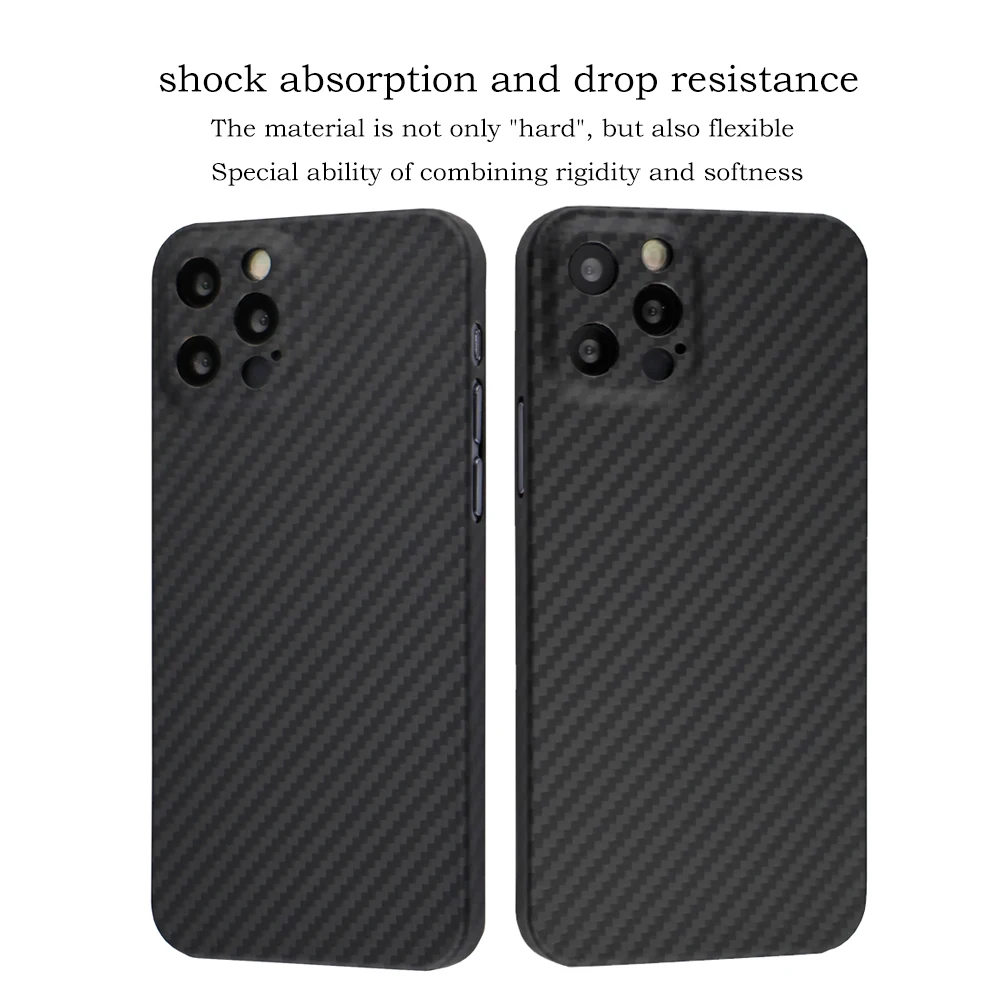 

YTF-carbon Pure Carbon Fiber Phone Case For iphone 12 case Fine hole camera anti-fall cover iphone 12 mini 12 Pro Max shell