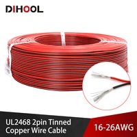 ul2468 2pin tinned copper wire 262422201816 awg red black cable for internal wiring of electrical and electronic equipment