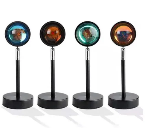 

USB Rainbow sunset lamp Red Projector Led Night Light Projection Desk Lamp Bedroom Bar Coffee Store Wall Decoration Lighting