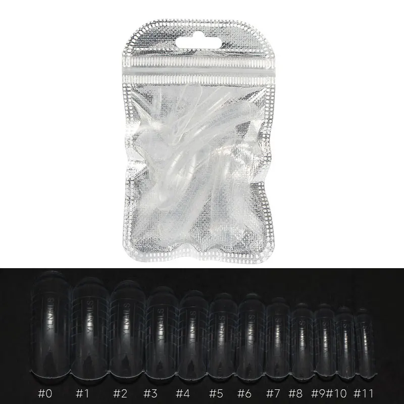 12 Pcs Clear BUKAKI смешанные накладные 12 размеров полное покрытие акриловое покрытие ногтей белый прозрачный цвет УФ-наконечники клип Форма расширение пальца - Цвет: 12 Pcs Clear