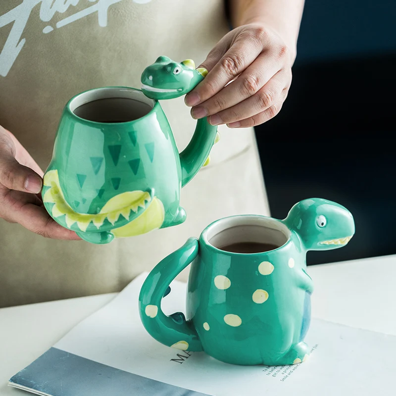 

Creative Mug Ceramics 3D Cartoons Dinosaur Coffee Mug Ceramic Milk Tea Cup Personalised Office Coffee Mug Best Gift For child