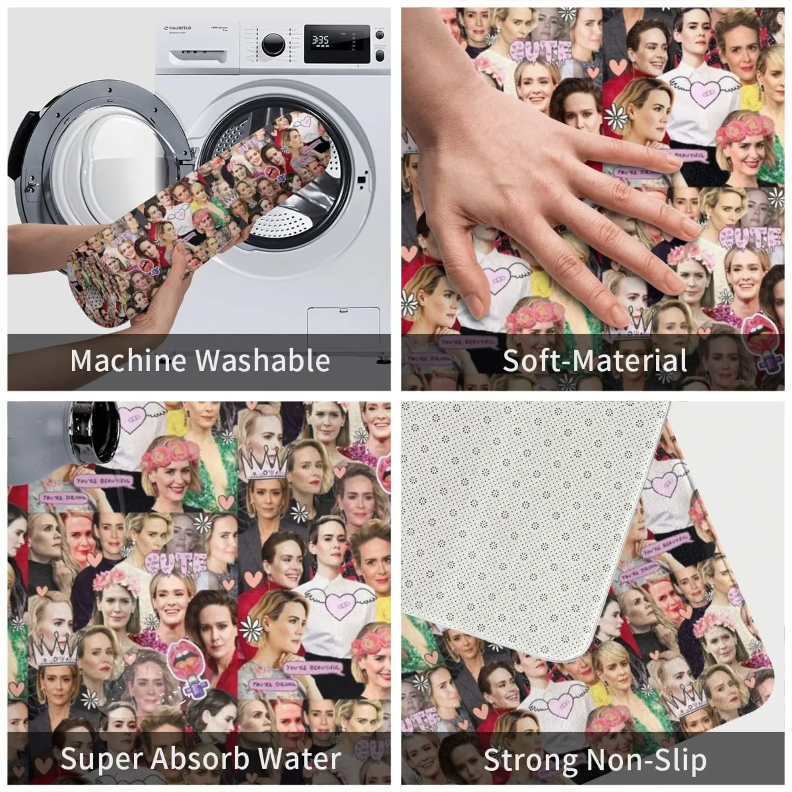 Ковер с коллажем Сара паулсон мягкий ковер подушкой океан 8