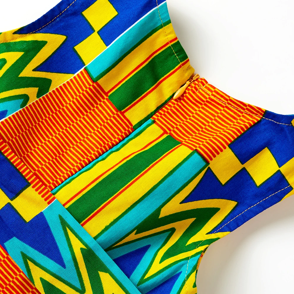 Африканская одежда для детей, для маленьких девочек, kente batik, платье с принтом, Анкара, платья, африканская Дашики, kente, традиционная одежда для детей