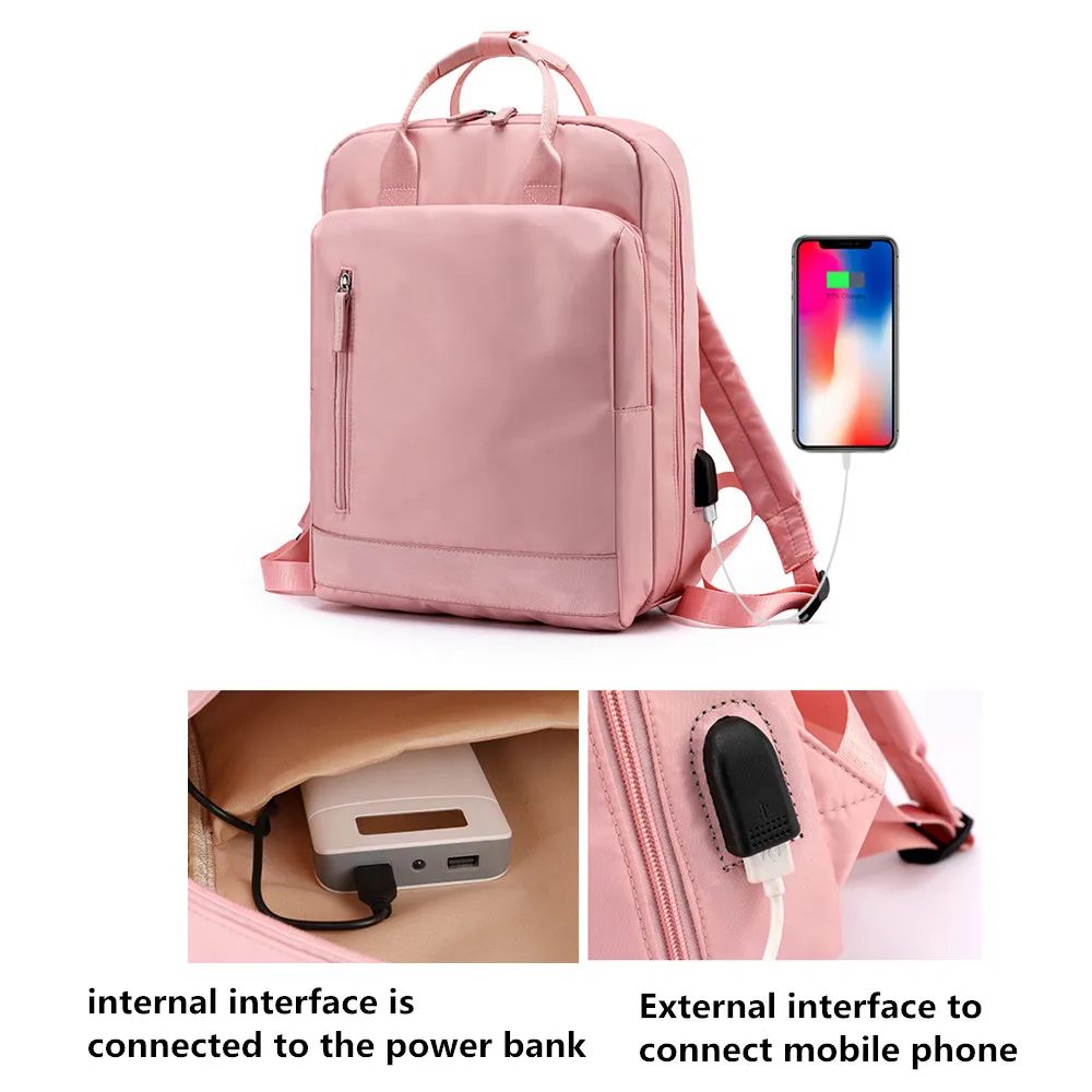 Женский рюкзак с usb зарядкой школьный водонепроницаемый дорожный для девочек