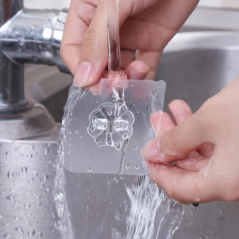 4 шт. крепкая прозрачная настенная вешалка для ванной бытовая стойка экономии