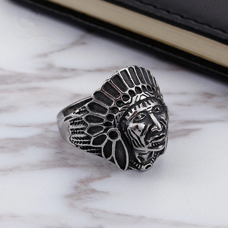 Кольцо мужское/женское из нержавеющей стали Винтажное кольцо в этническом стиле