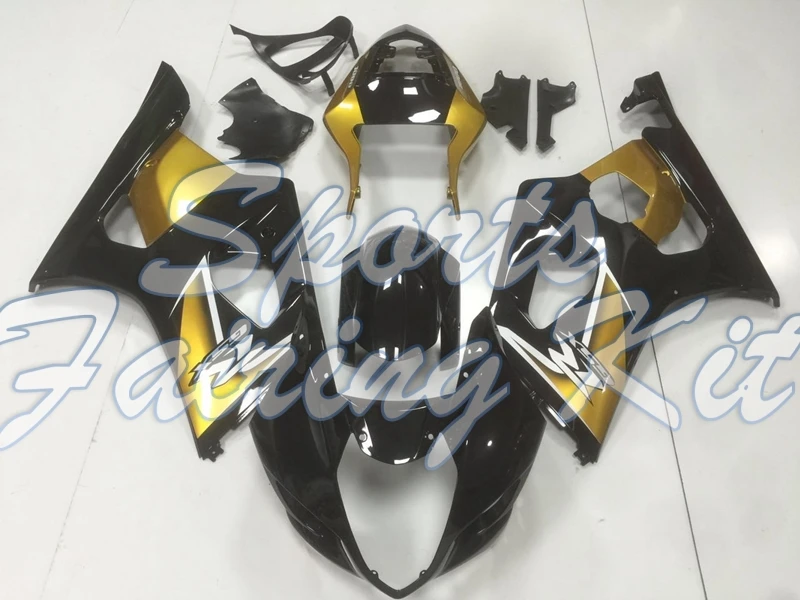 Обтекатель для GSXR 1000 2003 2004 K3 черный золотой бодикон боди Suzuki GSXR1000 04|Полные