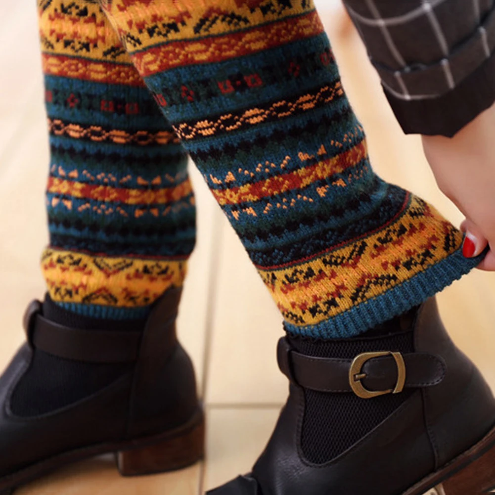 Women Winter Winter Leg Warmers Wool Lady High Boot Knee Stockings Trim Crochet Knit Long Socks Boot Long Socks Legging Warmer