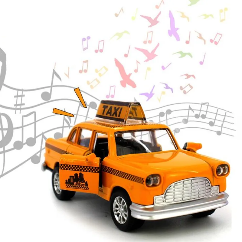 Музыкальные и мигающие 1:32 Сплав тяните назад такси автомобиль игрушечные модели