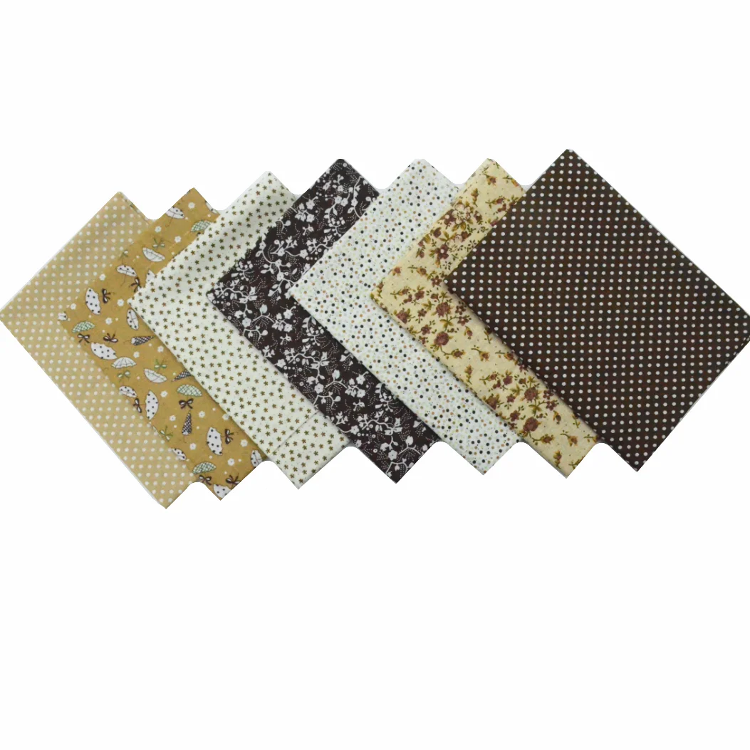 7 принтов ассорти предварительно срезанный 50 см * винтажный коричневый комплект