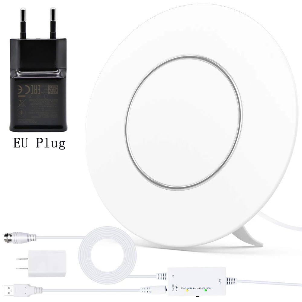 White Color EU Plug Satxtrem тв антенныдля цифрового тв dvb t2 комнатная антеннаусилитель dvb-t2 антенны Диапазон 150 миль антенна для цифрового тв dvb наружная тв антенна усилитель антенна комнатная для телевизора - Цвет: White Color EU Plug
