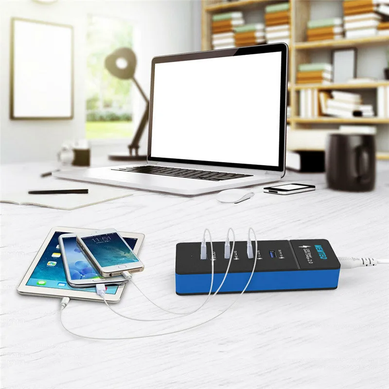 Зазор 4 порта USB зарядное устройство концентратор светодиодный дисплей мульти usb