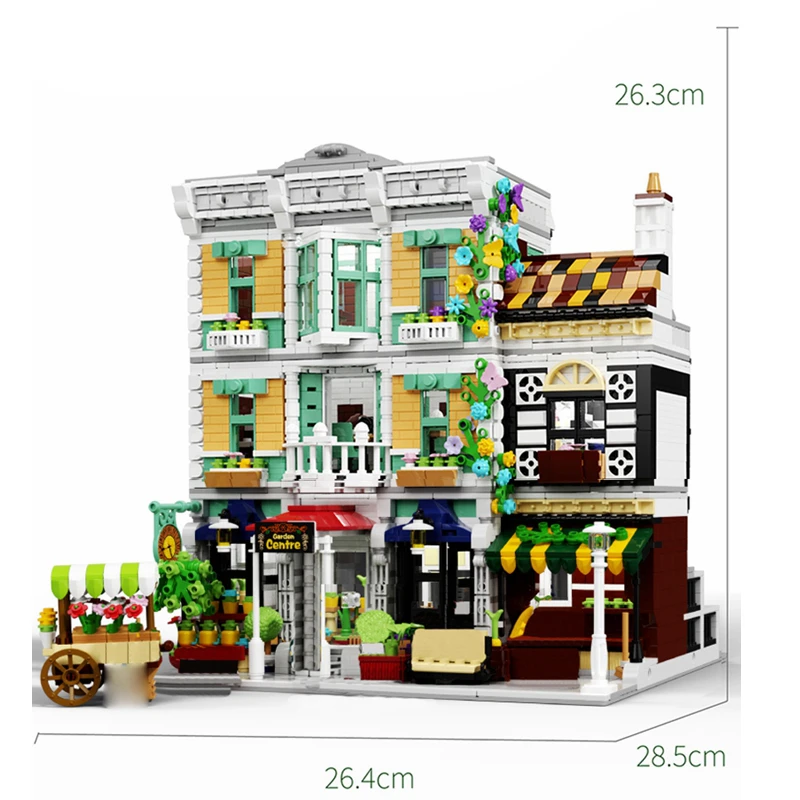 

Mailackers Creator City Architecture Garden Center Street View Villa Cottage Building Blocks Flower House Creative Leisure Toys
