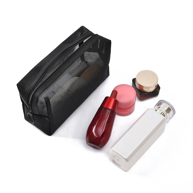 3/1 шт. Женская косметичка черная прозрачная сетка большой вместительности для путешествий с хранениям, подходит для мытья, сделана для женщин.