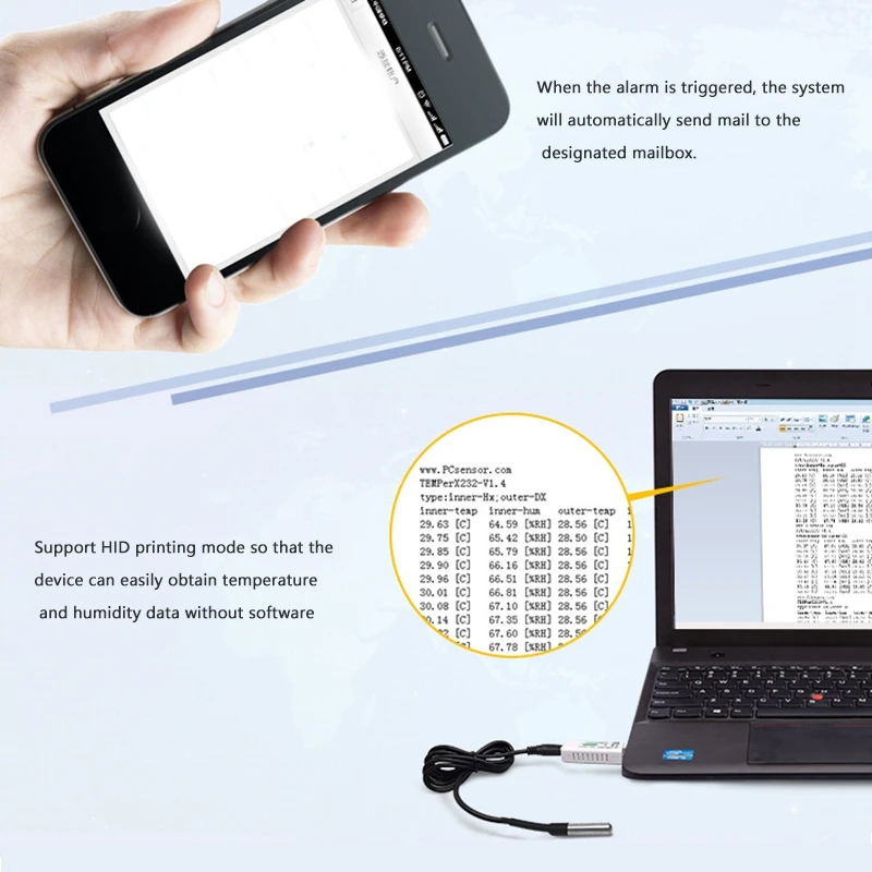 

PCsensor TEMPerX232T USB Temperature and Humidity Meter, High-Precision Temperature and Humidity Measuring Instrument