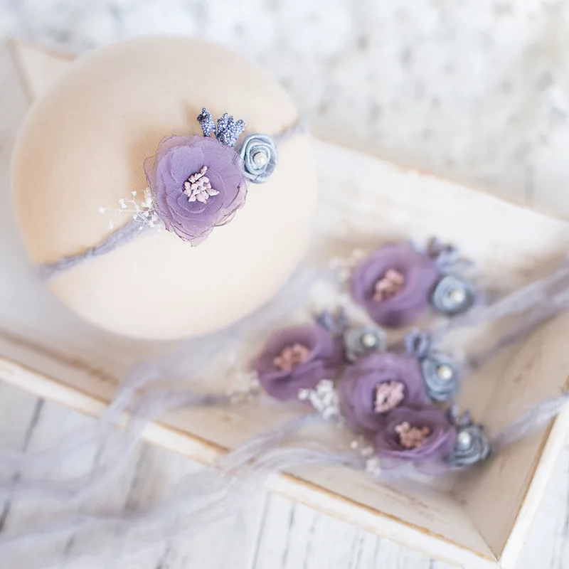 Diademas el&aacute;sticas para ni&ntilde;a reci&eacute;n nacida, lazos de flores, accesorios para estudio fotogr&aacute;fico-4