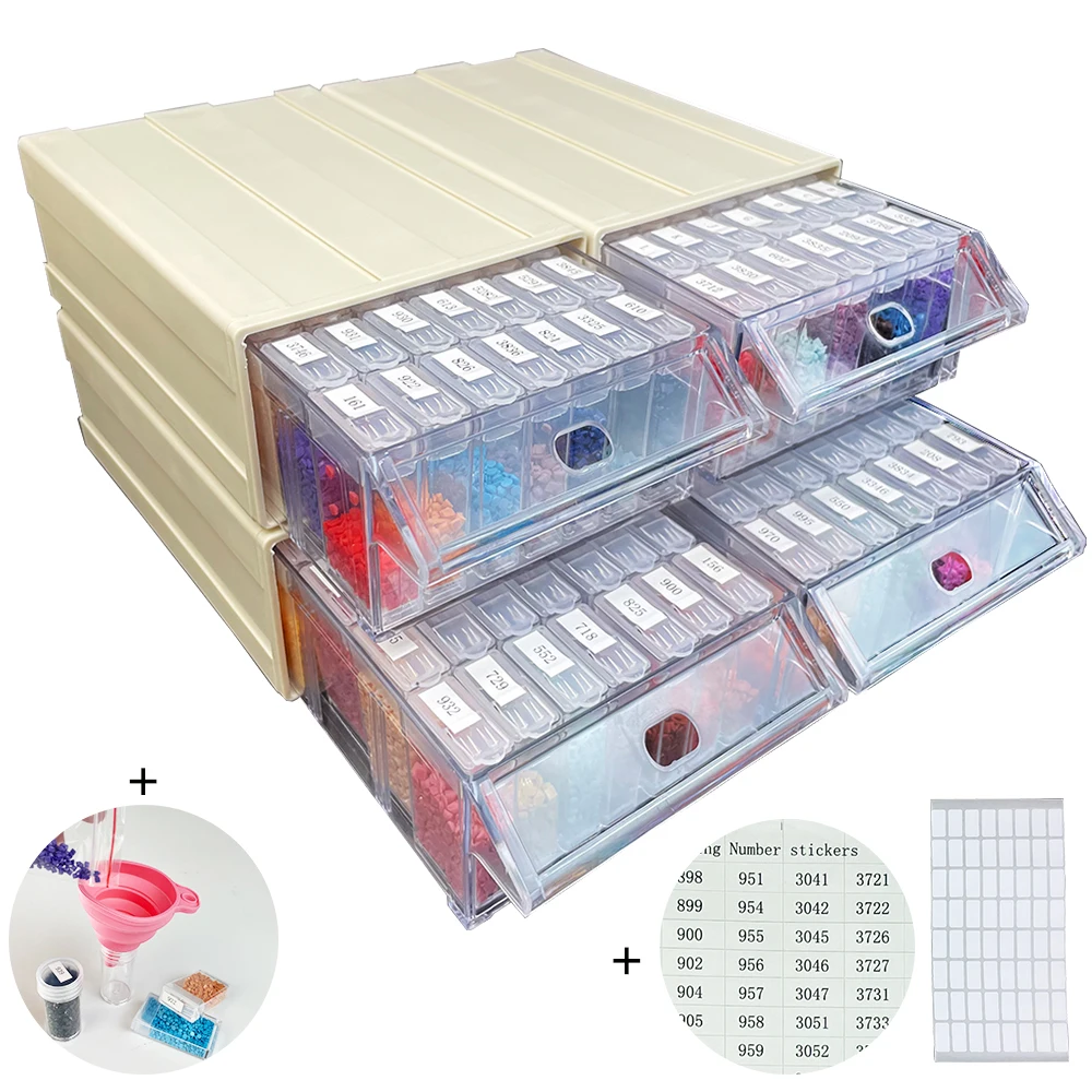 New 5d Diamond Painting Accessories Drawer Detachable Storage Box Bottles Grids Mosaic Container With Tools