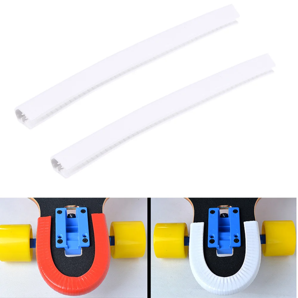 

2pcs 30cm Skateboard Deck Guards Protector Longboard Deck Edge Protection Durable Absorbing Rubber Cover (Black)