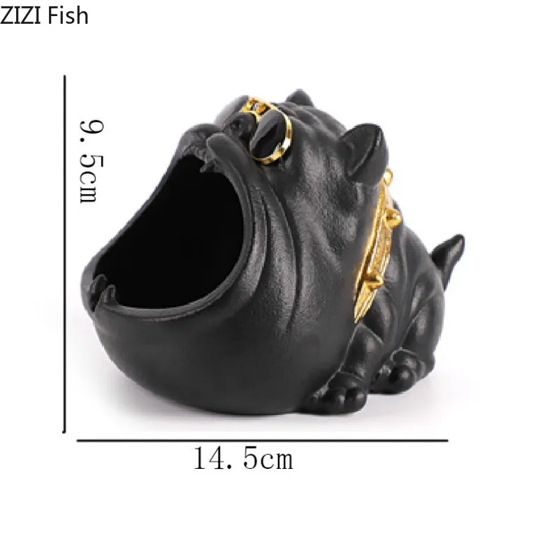 

Cute Cartoon French Bulldog Ceramic Ashtray Gift for Boyfriend Creative Living Room Home Animal Ashtray Decoration Accessories
