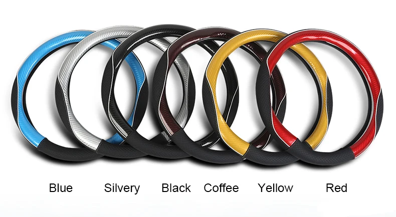 

For Volkswagen Golf 7 2015 Polo Jatta Suzuki Swift Nissan Rogue D-shaped Leather Carbon Fiber Steering Wheel Cover Auto Parts