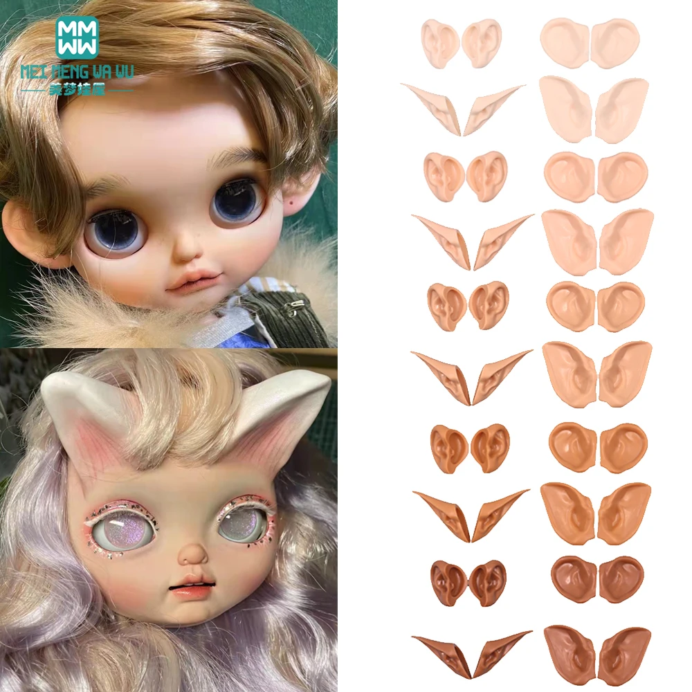 

blyth doll accessories make up Toys Change ears, human ears Multiple skin tones Doll change makeup