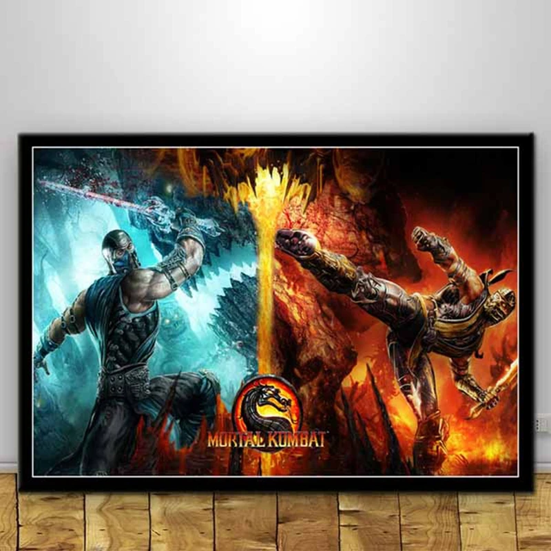 Рисунок на холсте Mortal Kombat настенный постер с художественным принтом украшение