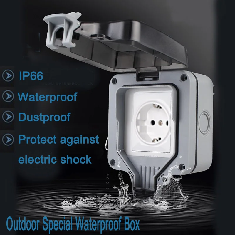 Наружная IP66 водонепроницаемая розетка шасси 16A двойной стандарт ЕС