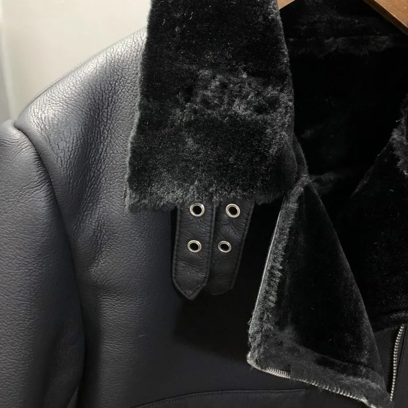Зимняя Женская Толстая теплая куртка из искусственной кожи с меховой подкладкой