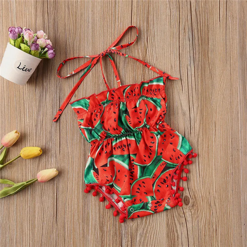 Комбинезоны для новорожденных девочек с принтом арбуза комбинезоны без рукавов