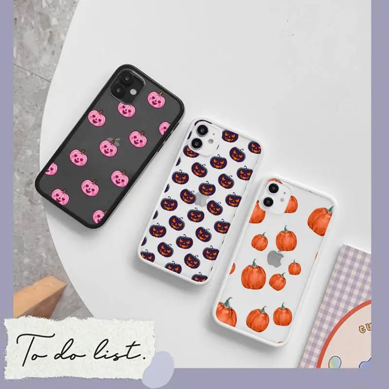 

pumpkin Autumn Bumper harvest Phone Case matte transparent For iphone 7 8 11 12 plus mini x xs xr pro max cover