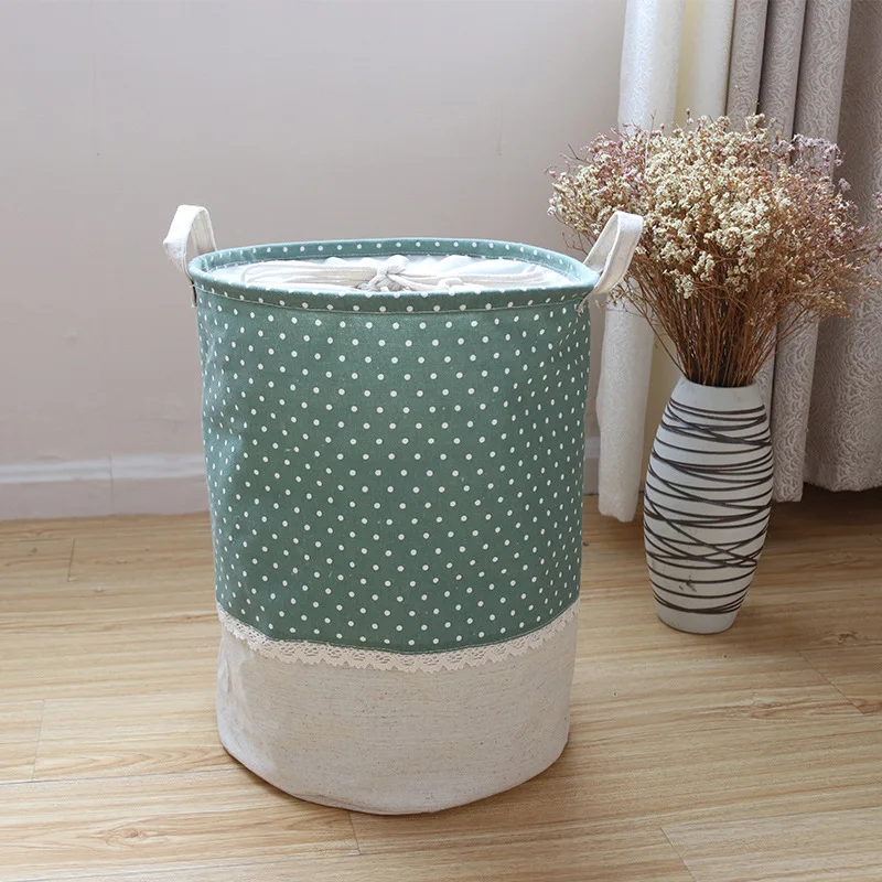 

Patchwork Cotton Linen Laundry Basket Dirty Clothes Folding Storage Basket Toy Organizer Sundries Storage Bucket Home