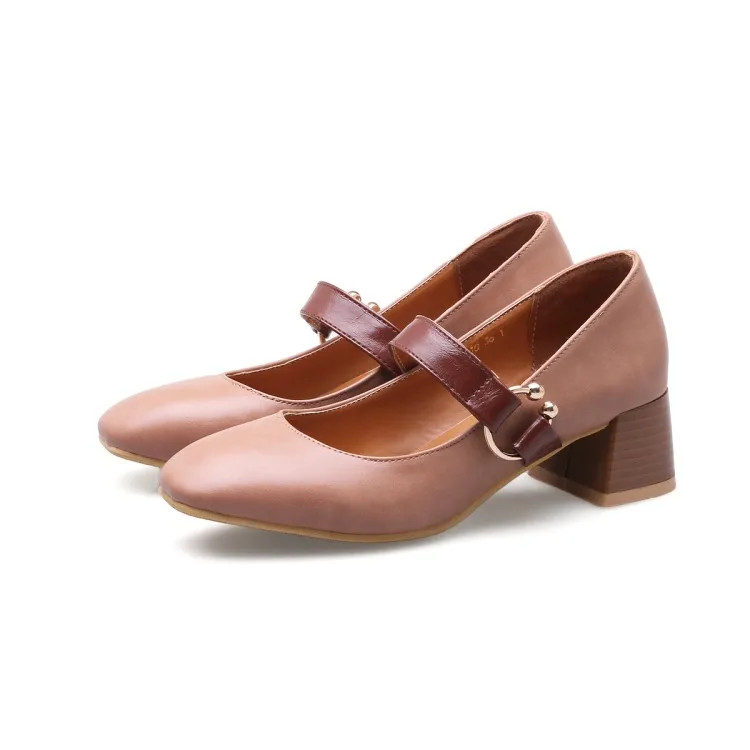 Женские туфли на высоком каблуке лодочки Тонкие в винтажном стиле с квадратным