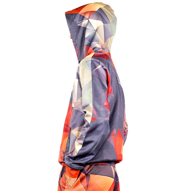 Толстовка UJWI Мужская с 3D принтом оранжевая алмазная квадратная капюшоном|sleeveless