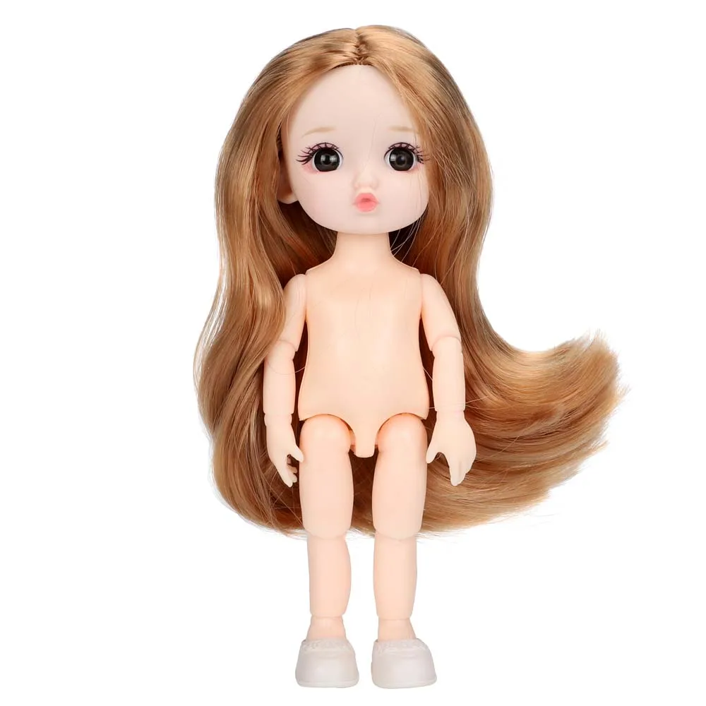 

16cm BJD Doll 13 Joints moveable Fashion Dolls Baby nude body with Shoes dodo mouth makeup doll Accessories Toys for Girl gift