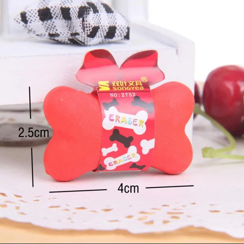 Ластики 24 шт./лот креативные ластики в форме кости школьные принадлежности