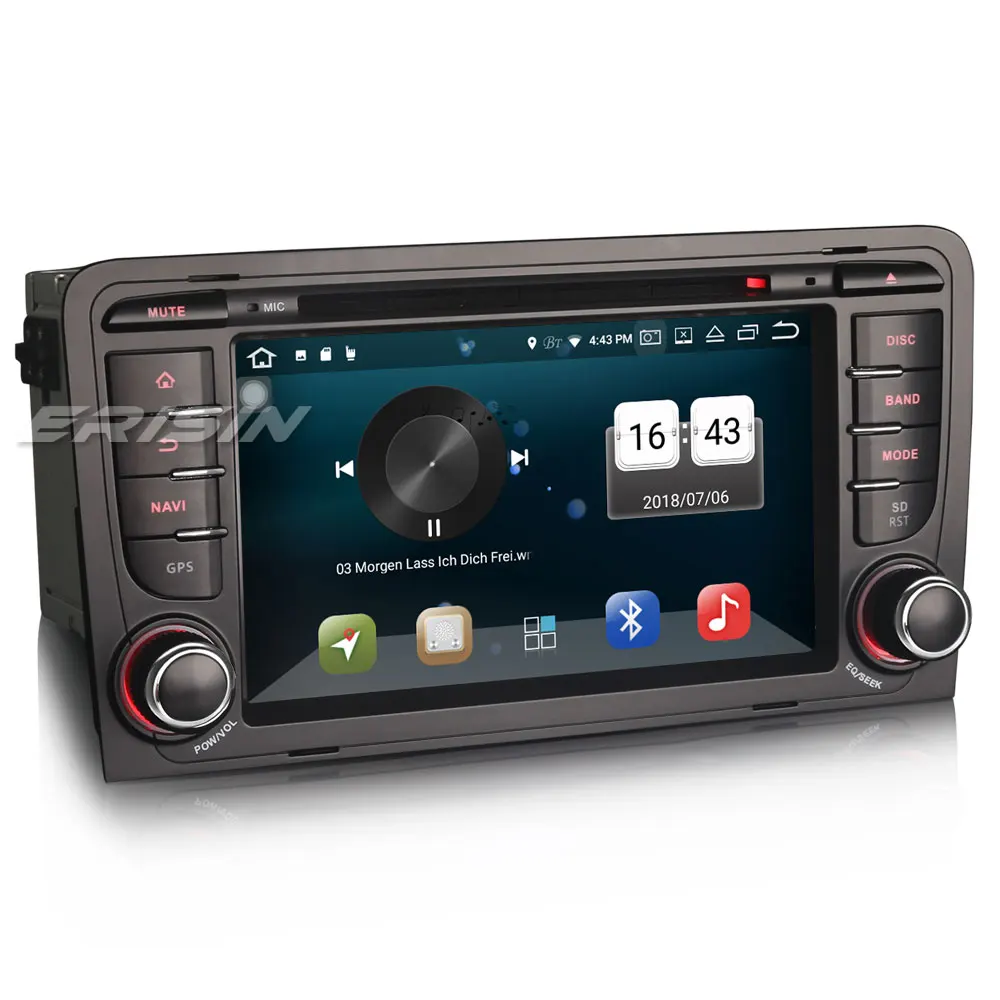 Erisin ES7327A 2 din Android 8 0 Восьмиядерный 4 Гб RAM автомобильный DVD GPS DAB для AUDI A3 Radio