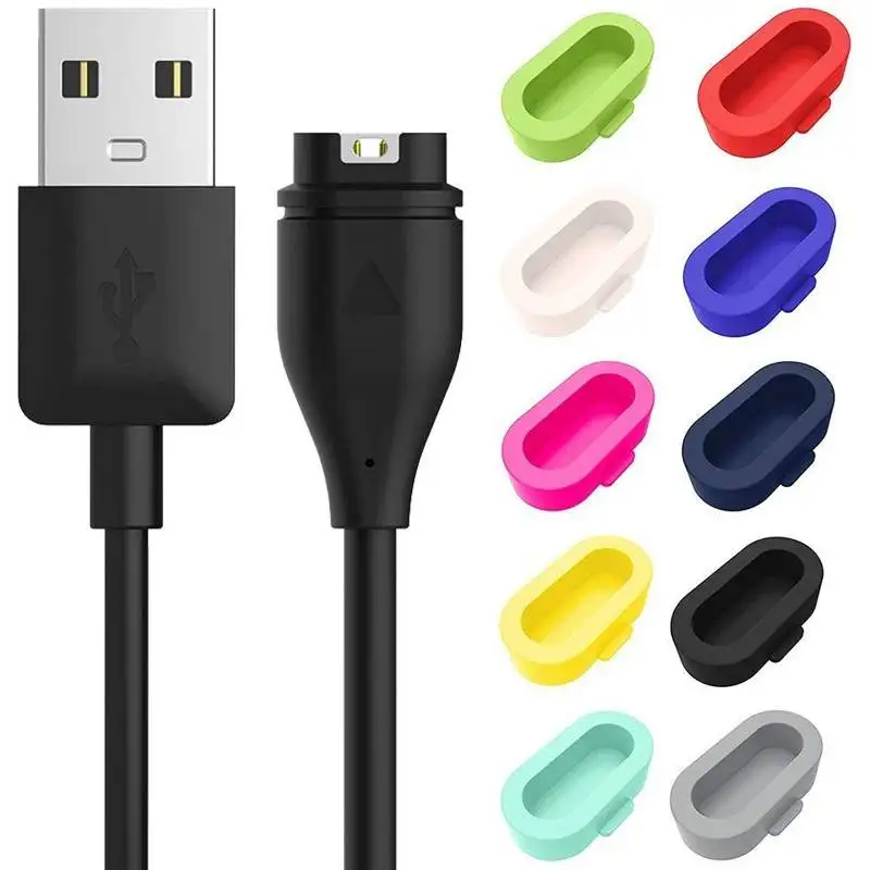 10 упаковок силиконовая Пылезащитная Заглушка с usb-кабелем для зарядки сменный металлический ремешок для часов Garmin Fenix 6/Fenix 5 Plus/Forerunner 935