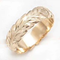 classic hawaii carving vine ring fashion womens frangipani leaf flower wheat ears ring anniversary jewelry lovers gifts