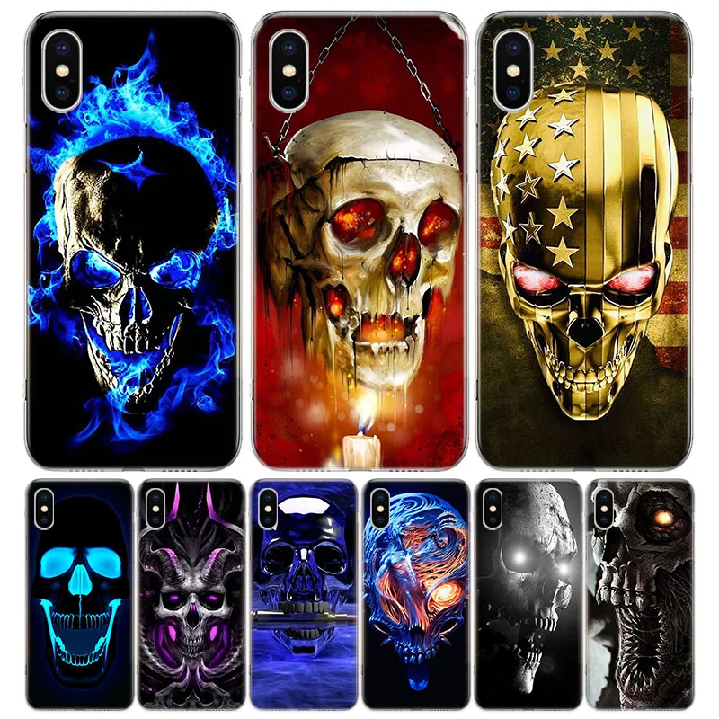 

Grim Reaper Skull Skeleton Phone Case For iPhone 13 12 11 Pro Max 6 X 8 6S 7 Plus XS XR Mini 5S SE 7P 6P Pattern Cover Coque