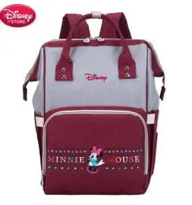 16 Сумка для подгузников для мам disney, сумка для кормящих подгузников для мам, сумка для ухода за ребенком, рюкзак для путешествий, дизайнерские сумки с Микки и Минни - Цвет: 16